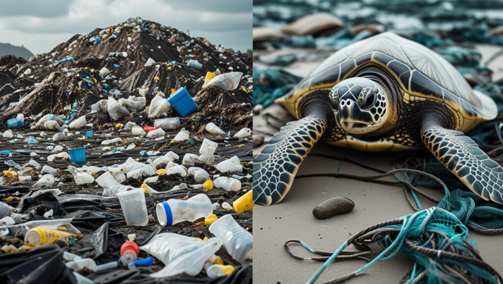 Growing Plastic Pollution Crisis Created by CANVA AI